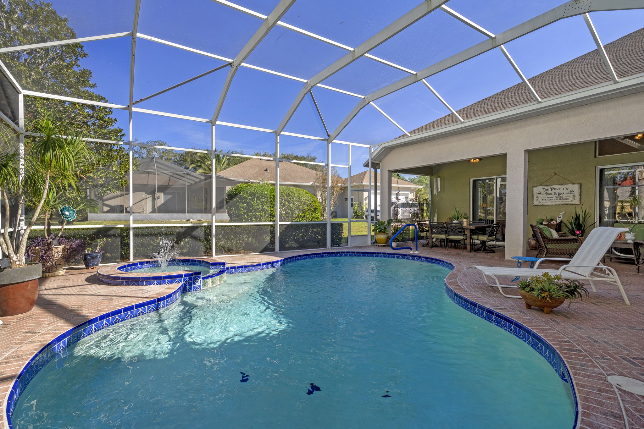 pool home with solar heating